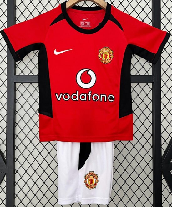 2002-2004 Manchester United Home Retro Football Jersey for Children