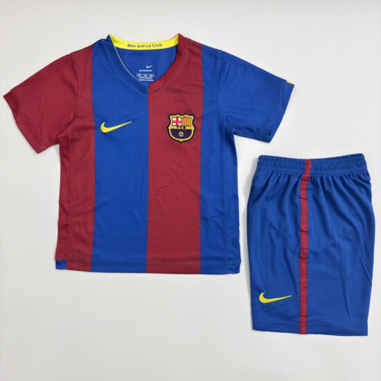 2006-2007 Barcelona home retro football jersey for children