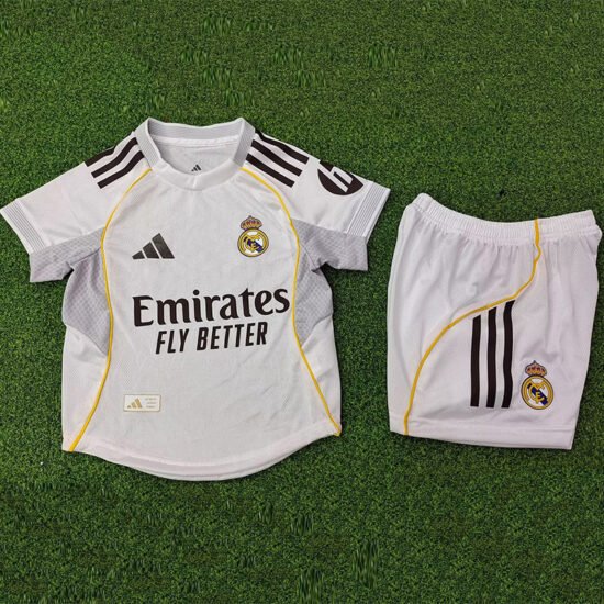 25-26 RMA Home Kids Player Version Soccer Jersey (Player's Children's Clothing)