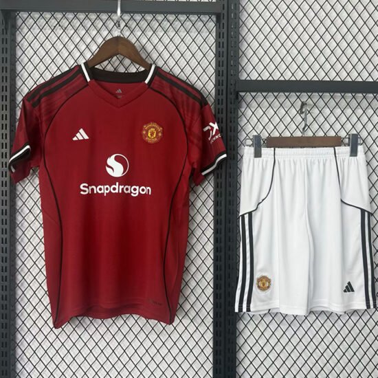 25-26 season Manchester United home children's football jersey