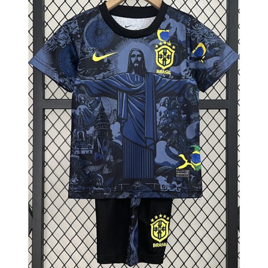 24-25 Brazil Blue Special Edition Kids Soccer Jersey *Jesus Blue