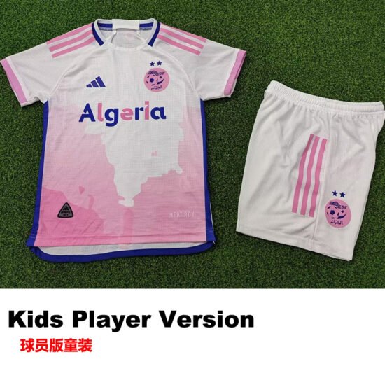 24-25 Algeria Pink White Special Edition Kids Player Version Soccer Jersey