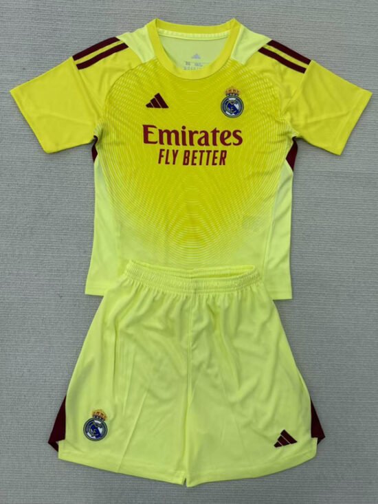 25-26 RMA Light Yellow Goalkeeper Children's Soccer Jersey
