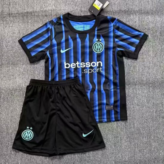 25-26 INT Home Kids Soccer Jersey (with advertisement in front)