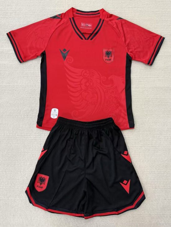Albania's home children's football jerseys for the 2025-2026 season
