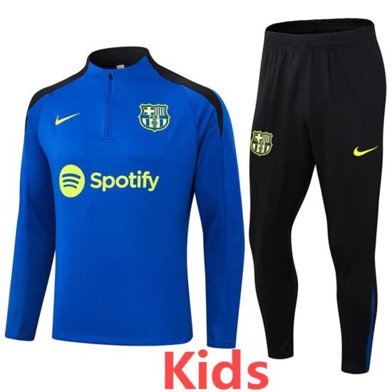 24-25 BAR Fancy blue Kids Half Pull Tracksuit (Children's Clothing) (Half Zipper)