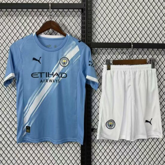25-26 season Manchester City home children's football jersey