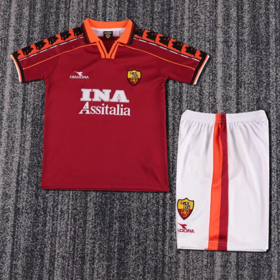 1998-1999 Roma Home Stadium Children's Retro Soccer Jersey