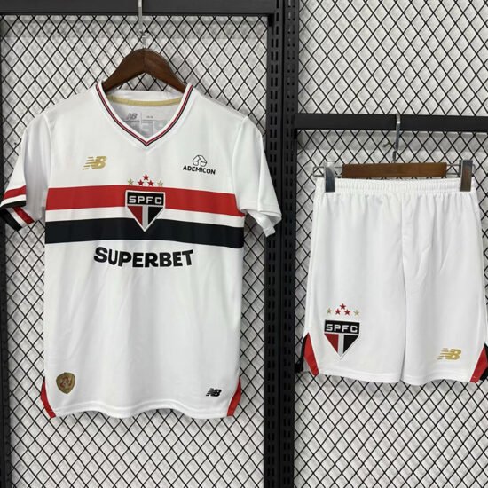 25-26 season São Paulo home children's soccer jersey