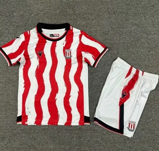 25-26 season Stoke City home children's football jersey