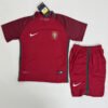 2016 Portugal Home Kids Retro Soccer Jersey