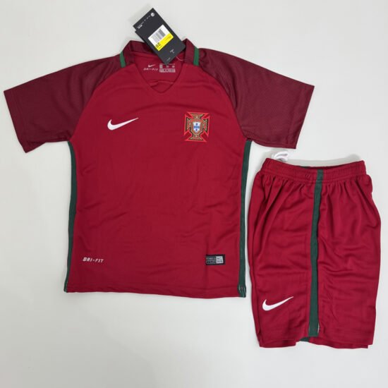 2016 Portugal Home Kids Retro Soccer Jersey