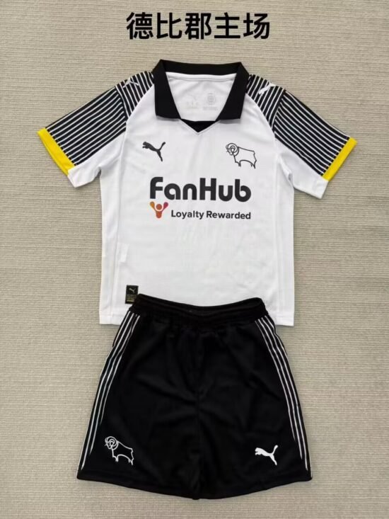2025-26 Derby County Home Children's Football Jersey