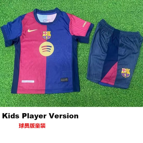 24-25 BAR Home Kids Player Version Soccer Jersey (Player's Clothing)