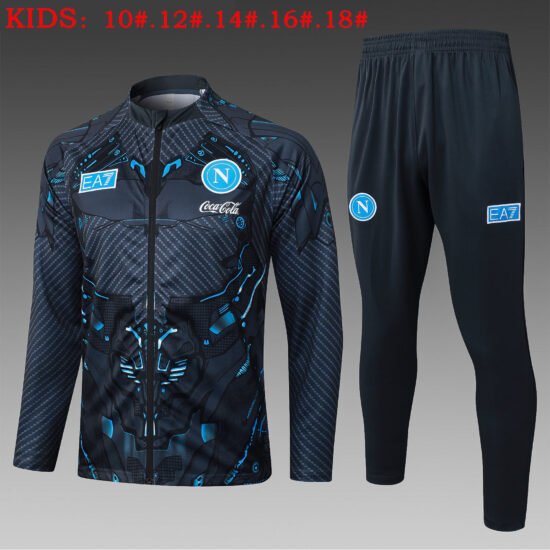 25-26 Napoli Kids Grey Jacket Tracksuit (Children's Clothing)