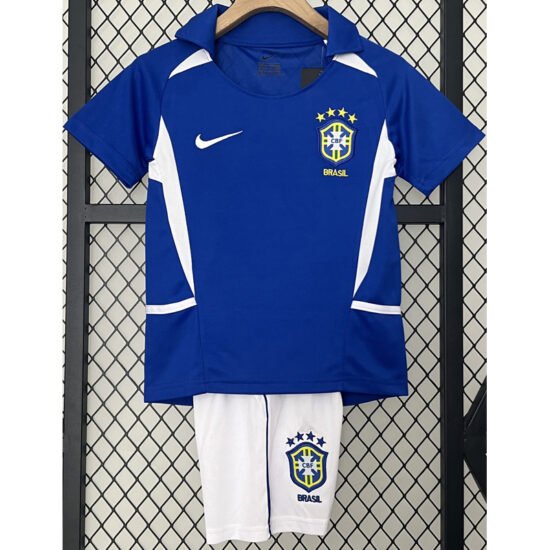 2002 Brazil away game children's retro football jersey