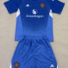 25-26 season Manchester United blue goalkeeper children's football jersey