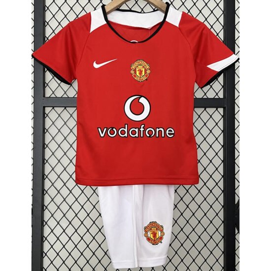 2004-2006 Manchester United Home Retro Football Jersey for Children