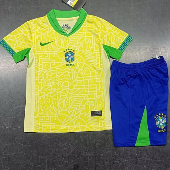 2024-25 Brazil Home Children's Soccer Jersey