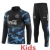 24-25 Napoli Blue Black Kids Half Pull Tracksuit (Children's Clothing) (Half Zipper)