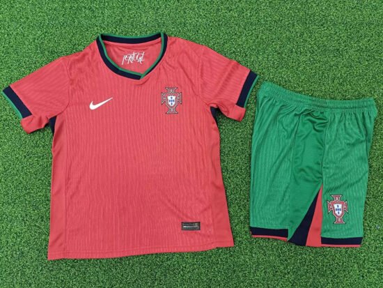 24-25 Portugal Home Kids Player Version Soccer Jersey