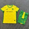 Norwich City home children's soccer jersey for the 2024-25 season