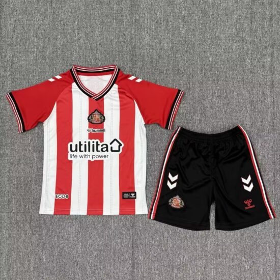 25-26 season Sunderland home children's football jersey
