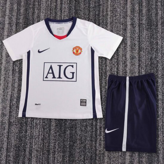 2008-2009 Man Utd Away Kids Retro Soccer Jersey