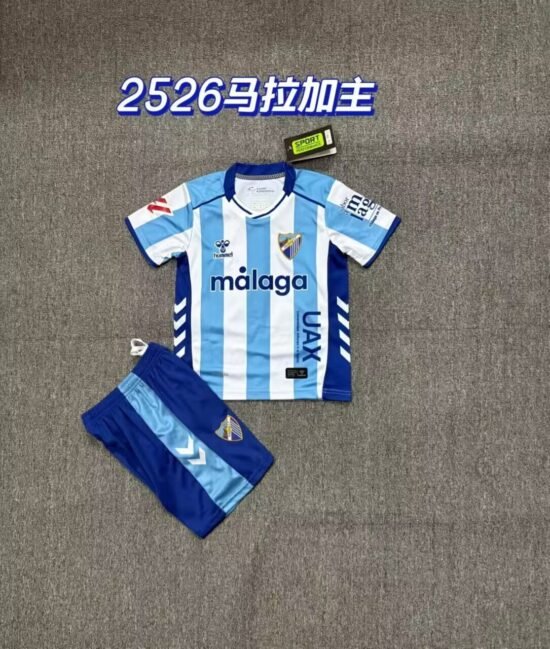 25-26 Malaga Home Kids Soccer Jersey