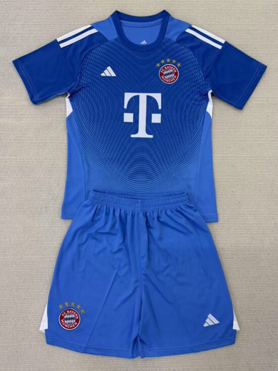25-26 Bayern Munich Blue Goalkeeper Children's Soccer Jersey