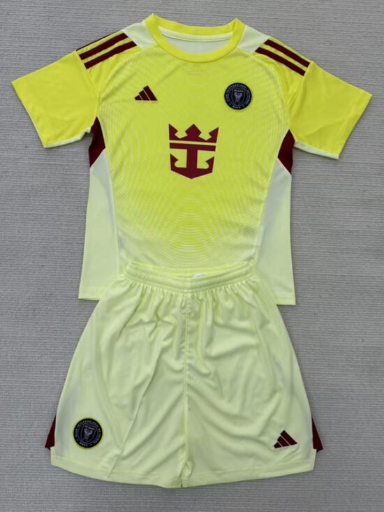 25-26 season Miami International light yellow goalkeeper children's soccer jersey