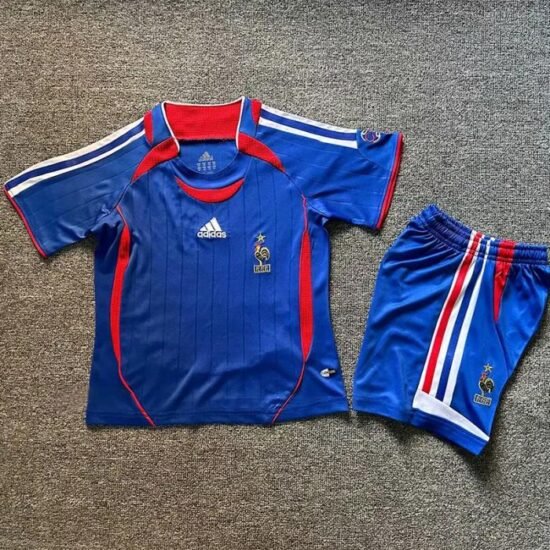 2006 France Home Kids Retro Soccer Jersey