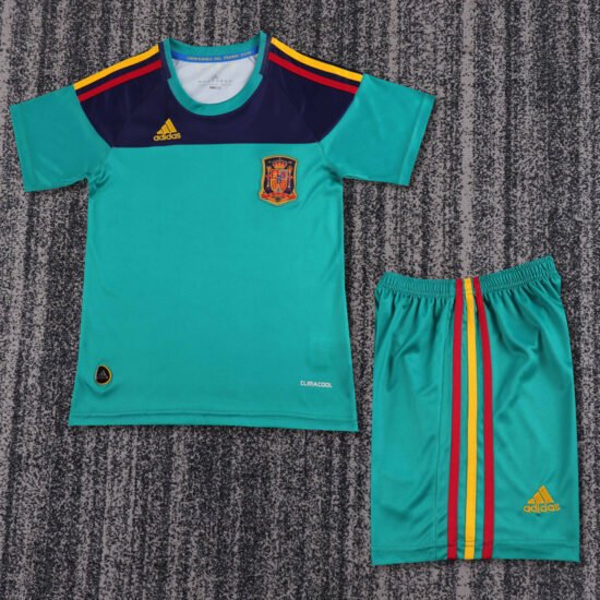 2010 Spanish Green Goalkeeper Retro Children's Soccer Jersey