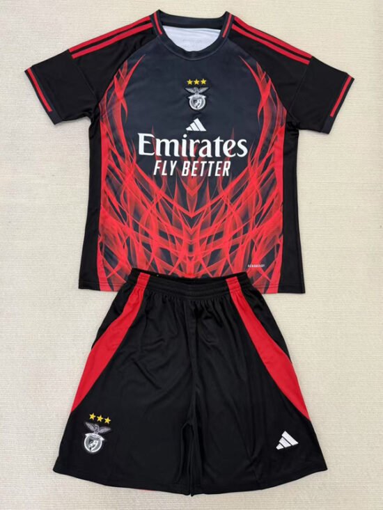 25-26 season Benfica black concept children's football jersey