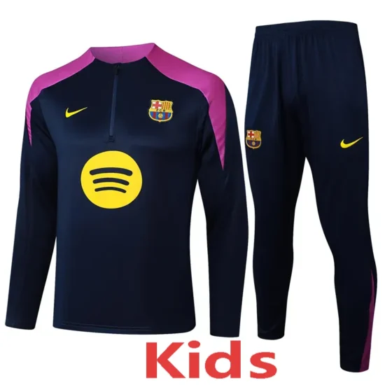 25-26 BAR Royal blue Kids Half Pull Tracksuit (Children's Clothing) (Half Zipper)