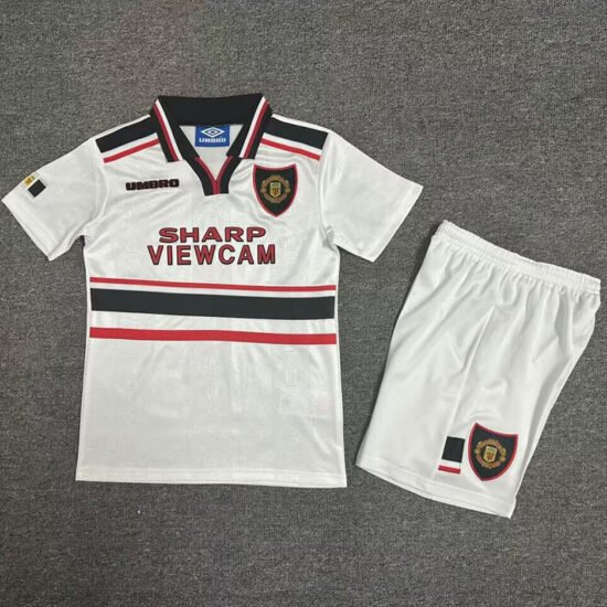 1998-1999 Manchester United away retro football jersey for children