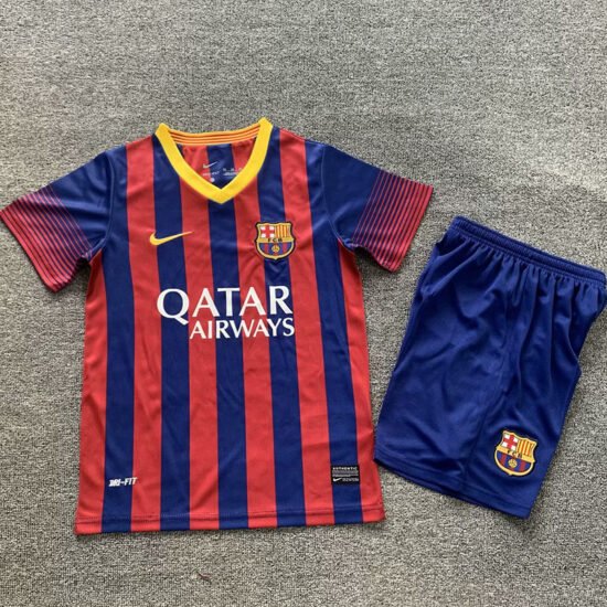 2013-2014 Barcelona home retro football jersey for children