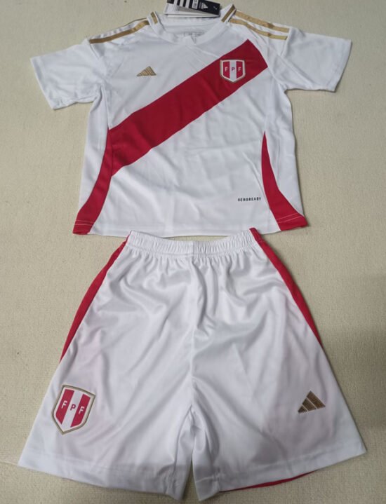 Peru's home children's soccer jerseys for the 2024-25 season