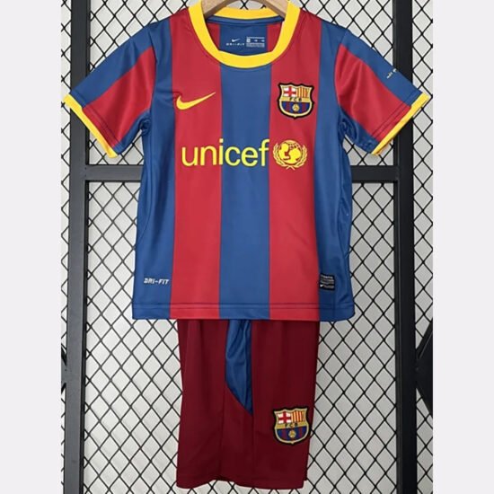 2010-2011 Barcelona home retro football jersey for children