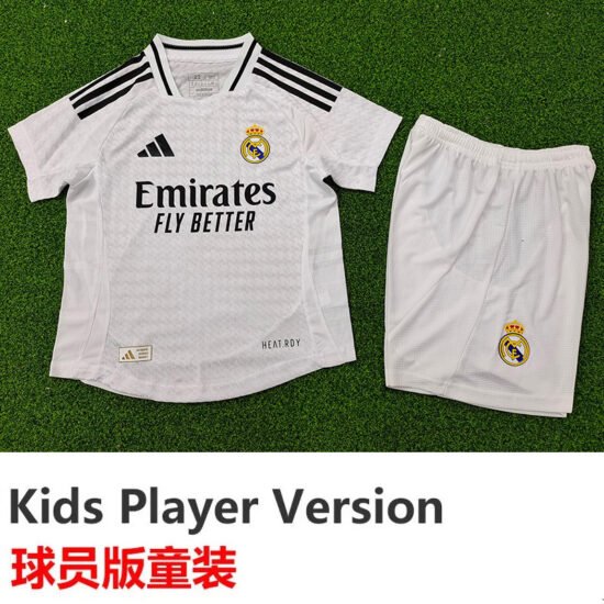 24-25 RMA Home Kids Player Version Soccer Jersey (Player's Clothing)