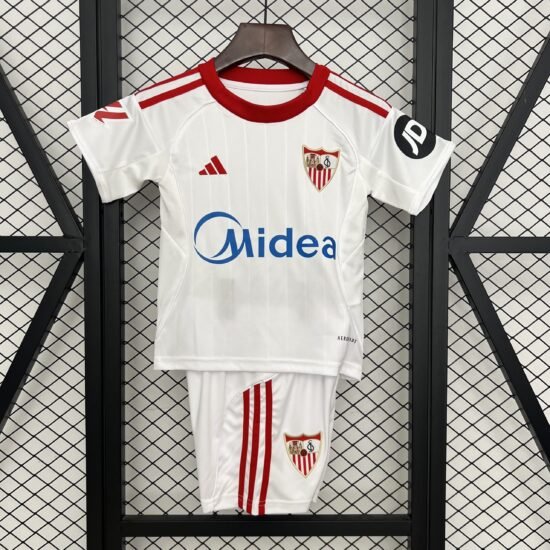 25-26 season Sevilla home children's football jersey