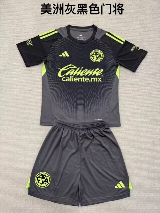 25-26 season Club América goalkeeper black children's soccer jersey