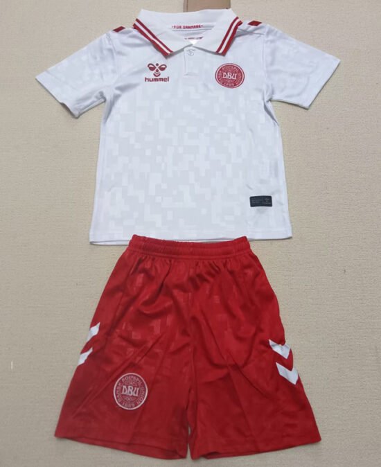 2024-25 season Denmark away children's football jersey