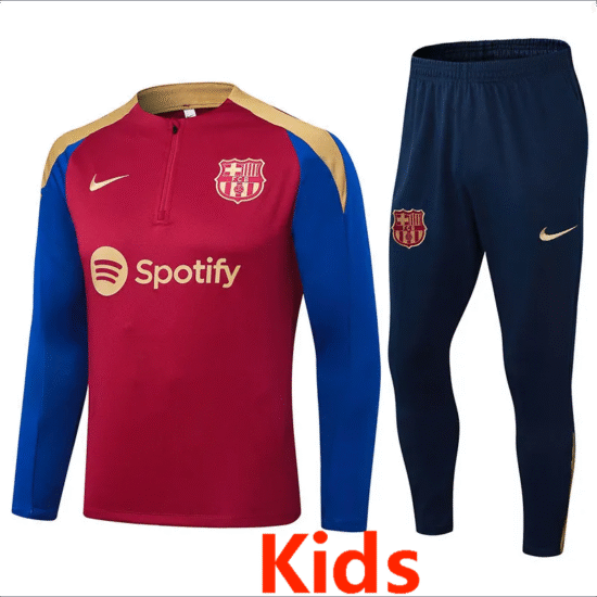 24-25 BAR Red Kids Half Pull Tracksuit (Children's Clothing) (Half Zipper)