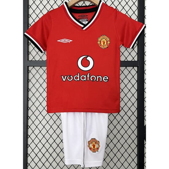 2000-2002 Manchester United Home Retro Football Jersey for Children