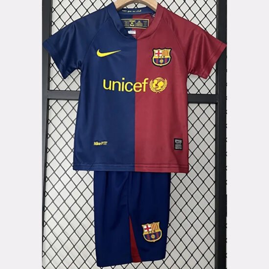 2008-2009 Barcelona home retro football jersey for children