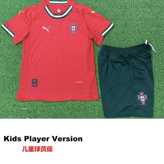 25-26 Portugal Home Kids Player Version Soccer Jersey *PM (Player's Children's Clothing)